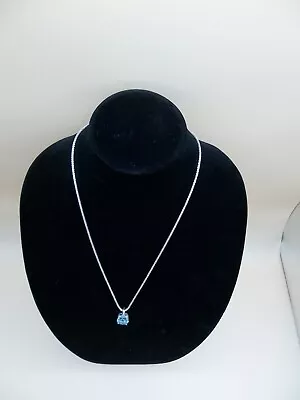 Judith Ripka 925 Blue Topaz And Diamonique  Pendant And Chain Beautiful LOOK • $35.99