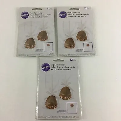 Wilton Cake Pop Favor Bags Lot 3 Packs Of 12 Each Treat Bags Ribbon New • $15.16