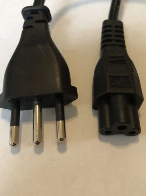 £2.75 • Buy Italian 3 Pin To Cloverleaf Power Cord Cable 30cm