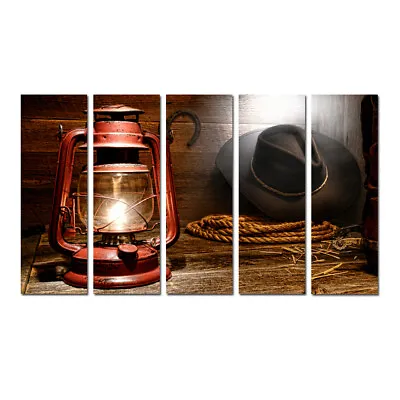 Western Art Table Cowboy Boots Hat Canvas Print Picture Poster Wall Art Home Dec • $197
