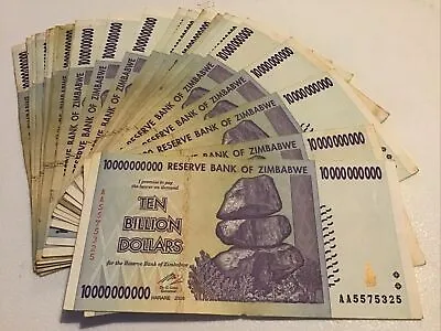Zimbabwe 10 Billion Dollars. Hyperinflation. Real Used.  **UK DISPATCH** • £2.75