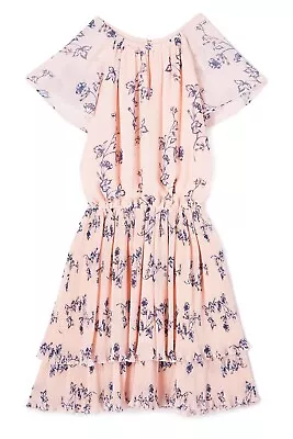 Shoshanna Blush PLEATED FLORAL DRESS Size 10 $350 NWT • $99.99