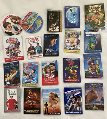 Movie DVD VhS Video Release Promo Pins Buttons Lot Of 20 Disney & More • $14.79