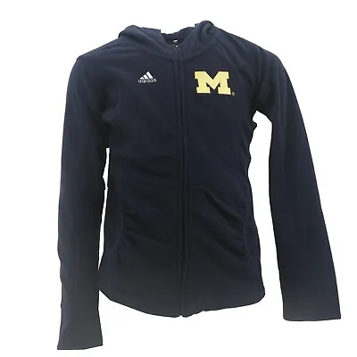 Michigan Wolverines NCAA Adidas Kids Youth Girls Full Zip Hooded Sweatshirt New • $29.99