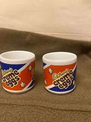 2x VINTAGE Cadbury’s Creme Egg Egg Cups MADE IN ENGLAND Red White Blue UNUSED • $11.59