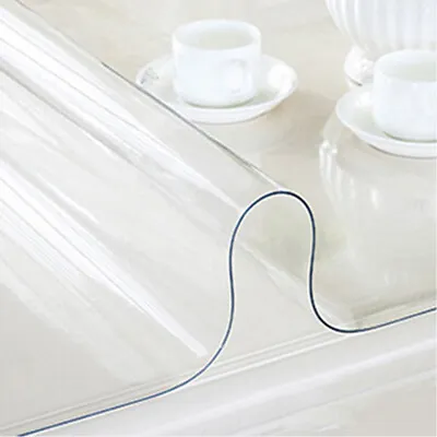 60x120cm Clear PVC Table Cover Thick Tablecloth Protector Transparent Wipeable • £11.69