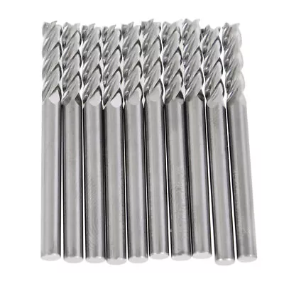 10 PCS 1/8  Diameter 4 Flute 1/2  LOC 1-1/2  OAL Carbide Square End Mill • $30.75