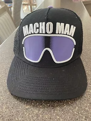 WWE Macho Man Randy Savage Black Purple Sunglasses Snapback Trucker Hat NWT • $21.99