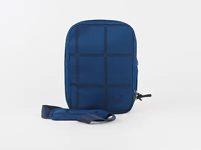 Mens Jack Wolfskin Gadgetry Practical Padded Shoulder Bag In Indigo Blue Check • £25