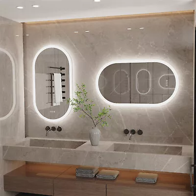 LED Bathroom Mirror For Wall Mounted Oval Lighted Vanity Mirror Backlit Dimmable • $122.90