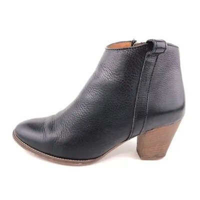 Madewell The Billie Ankle Booties Womens Size 7 Black Leather Casual Zip • $69