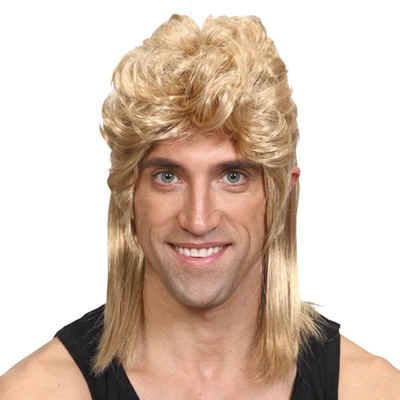 £9.49 • Buy Adult Blonde Mullet Hillbilly Fancy Dress Wig Soft Rock Heavy Metal 70s New