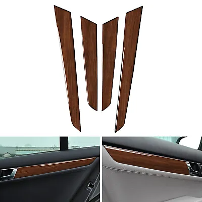 4* Door Panel Strips Trim Cover Wood Grain For Mercedes Benz C Class W204 07-13 • $29.99