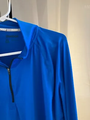Reebok Light Blue  Polyester ;ong  Sleeve Half Zip  Shirt  Adult XL NEW • $20.12