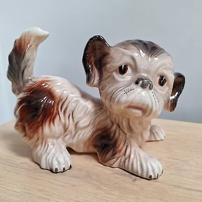 Melba Ware Ceramic Dog Ornament 7  Figurine Vintage Retro Terrier Puppy • £12.99