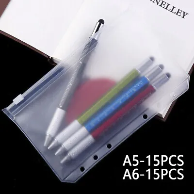 15PCS A5/A6 Document Wallets Files Folder Zip Lock Bags Pouch Office UK↧ • £8