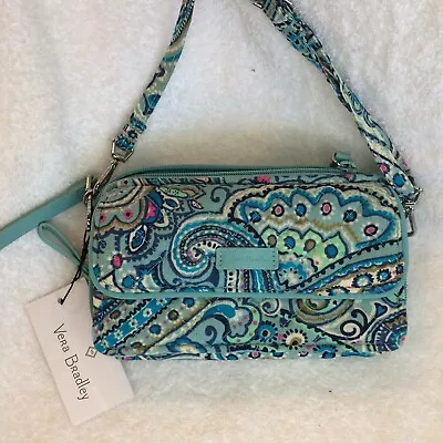 Vera Bradley RFID All In One Crossbody Bag Wristlet In Daisy Dot Paisley NWT • $35