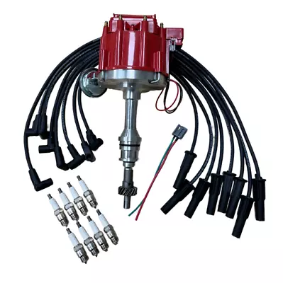 HEI Distributor + Wires + 8 Spark Plug BBF Ford 351C 351M 370 460 429 Thunder • $142.64