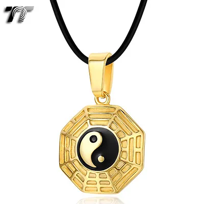 TT Gold Stainless Steel Ying&Yang Pendant Necklace (NP292J) • $26.99