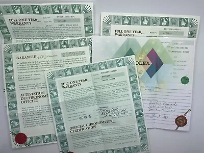 Authentic Rolex Vintage Warranty Sheet LOT X5 • $200