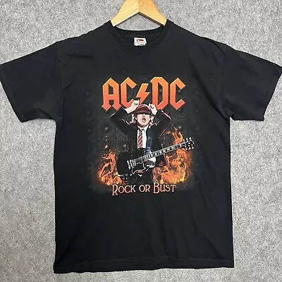 AC/DC Tour T-shirt Highway To Europe 2015 2016 Black Medium Rock Or Bust Cotton • £10