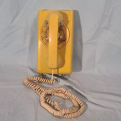 Western Electric Bell System Yellow Rotary Dial Wall Telephone Vintage 1973 • $87.95