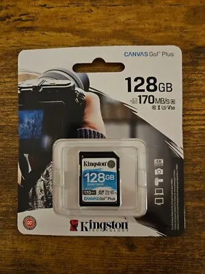 Kingston 128GB SDXC Canvas Go Plus 170MBs Read Memory Card SDG3 128GB • $11.99