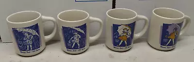 Vintage Set Morton Salt Umbrella Girl When It Rains It Pours Coffee Cups / Mugs • $12