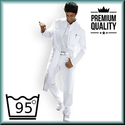 Mens Cotton White Lab Coat Jacket Doctor Tunic Dentist Medical Nurse Unisex • £15.95