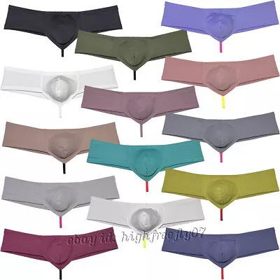 Men's High Cut Cheek Briefs String Crotch Underwear Enhance Pouch Guy Boy Shorts • $7.72