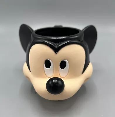 Vintage Disney Mickey Mouse Head Face Plastic Cup Mug 3D Applause  • $9.95