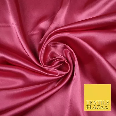 Plain Solid Smooth Shiny Lightweight Poly Satin Fabric Dress Lining Material 58  • £3.99