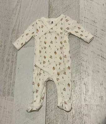 Baby  Girls Sz  0-3 Months One Piece Allinone  Cotton EUC • $8.90