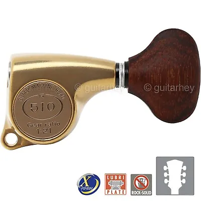 NEW Gotoh SGL510Z-GL5 Tuning Keys 1:21 Gear Ratio 3x3 - ANTIQUE X-FINISH GOLD • $159.95