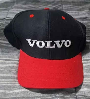 Vtg 90s Official Volvo Racing Cap Classic Snapback Hat Black Red Embroidered • $21.81