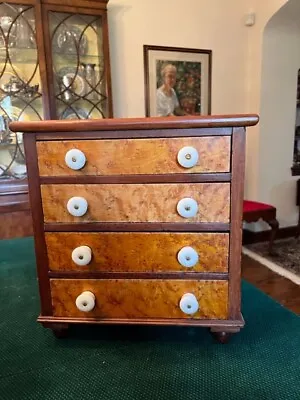 Antique 4 Drawer Child's Doll Size Footed Chest Of Drawers • $385