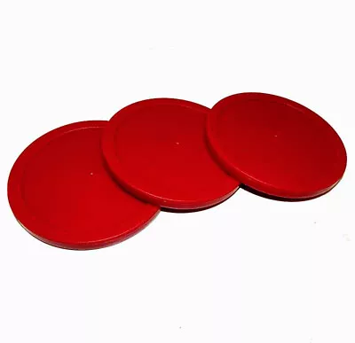 3 1/4  Red Air Hockey Pucks | Set Of 3 • $9.95