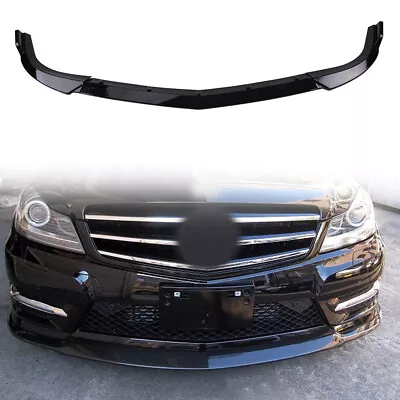 For Benz C Class W204 Sport 2012-2014 Black Front Bumper Lip Splitter Spoiler • $51.84