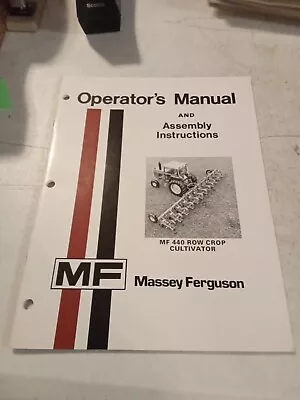 1979 Massey Ferguson Mf 440 Row Crop Cultivator Operators Manual &Instructions • $12.95
