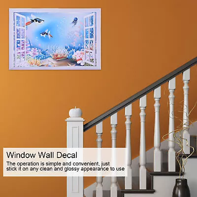 2PCS Window Wall Decal Underwater World Cartoon PVC Wall Stickers 3D AU LT CM • $23.80