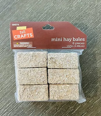 Mini Hay Bales - 6 Count - Tier Tray - Autumn Craft - Crafting Supplies • $3.95