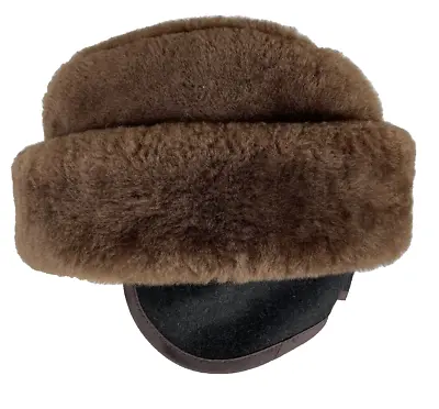 Vintage North King Brown Dyed Mouton Lamb Fur Hat Large JJ Seifter & Sons USA • $35