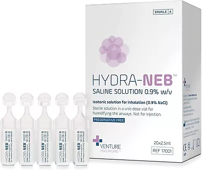 Hydra-Neb® Isotonic Saline Solution 0.9% - Inhalation Solution 20x2.5ml Doses • £9.99