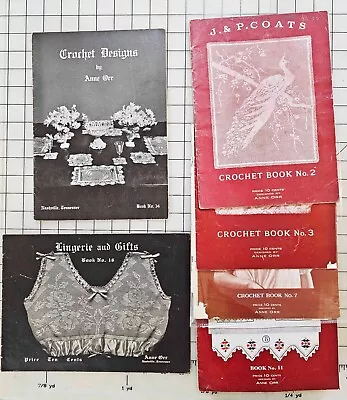 LOT 6 ANNE ORR J & P Coats Crochet Embroidery Pattern Books Vintage 1917 - 1935 • $13.99