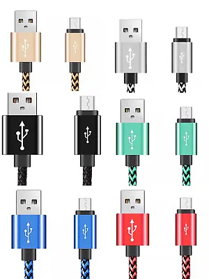 6-Pack 6FT Braided Micro USB Cable Data Sync Charger Cord For Android Cell Phone • $12.99
