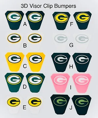 Packers 3D Visor Clip Bumpers FULL SIZE (Clips Not Included) • $8.55