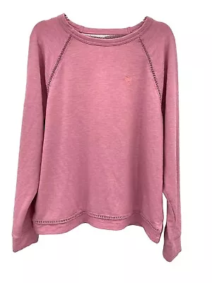 Victorias Secret Shirt Womens Med Pink Open Back Long Sleeve Vented Seam Heart • $14.25