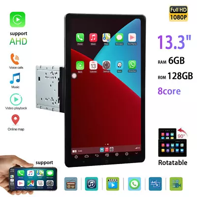 $639.99 • Buy 13.3  Double Din Car Stereo Android 10 Player Radio GPS Touch Screen Navi 6+128G