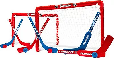 Mini Hockey Goal Set - (2) Mini + Knee Hockey Goals (4) Youth Sticks • $42.98