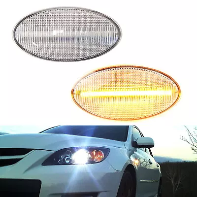 Clear Sequential Amber LED Side Marker Light For 04-11 Mazda3 06-10 Mazda5 Etc • $32.39